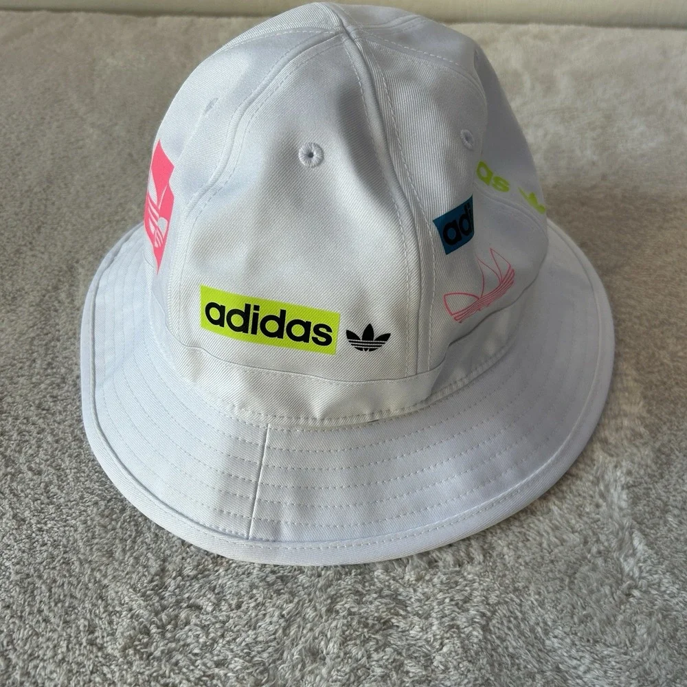 ADIDAS OG STAMP BELL BUCKET HAT HOT PINK BLUE GREEN BEACH OSFA ONE SIZE NWOT